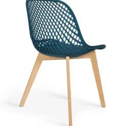 6 chaises bleu canard pour salle à manger