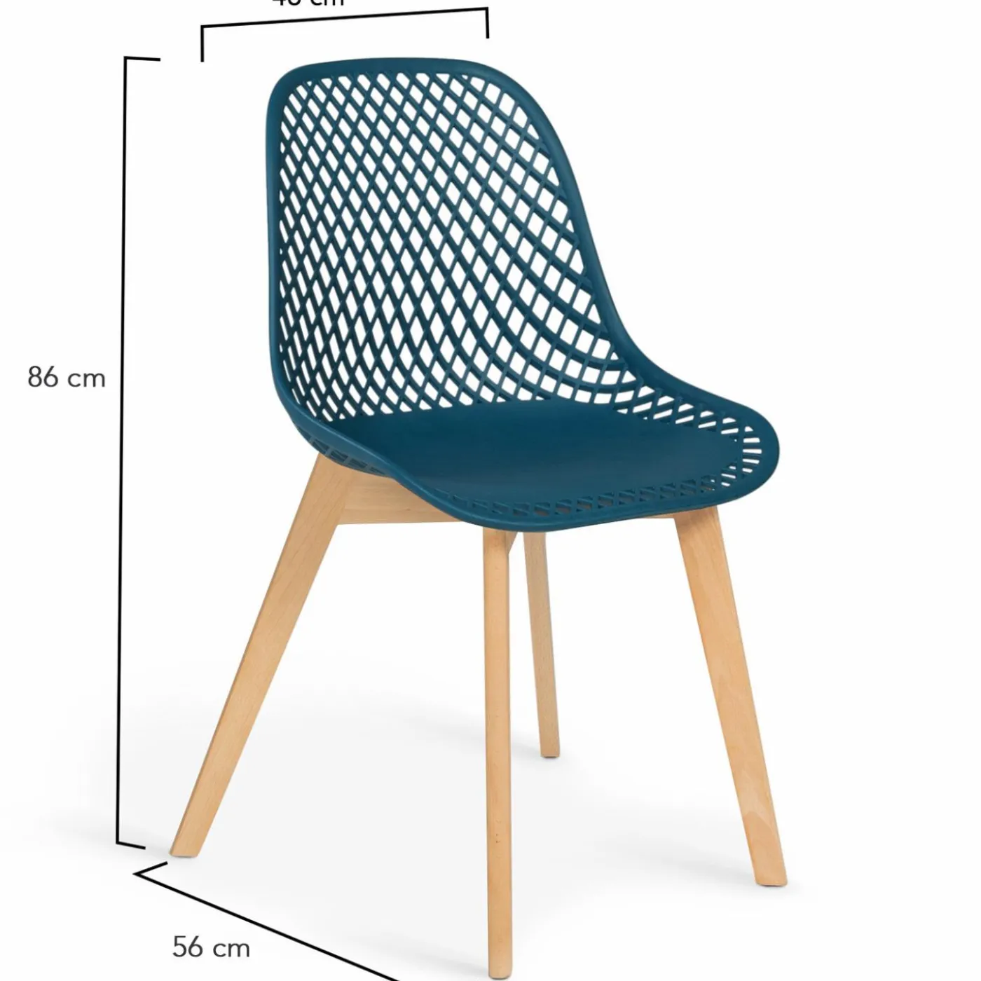 6 chaises bleu canard pour salle à manger