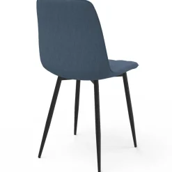 6 chaises en tissu bleu