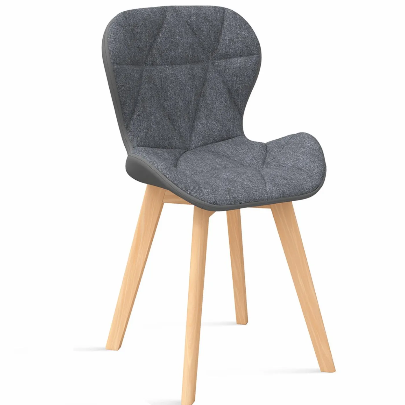 4 chaises en tissu et PU grises