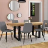 6 chaises en tissu gris clair