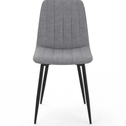 6 chaises en tissu gris clair