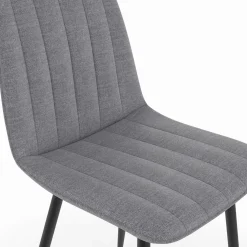 6 chaises en tissu gris clair