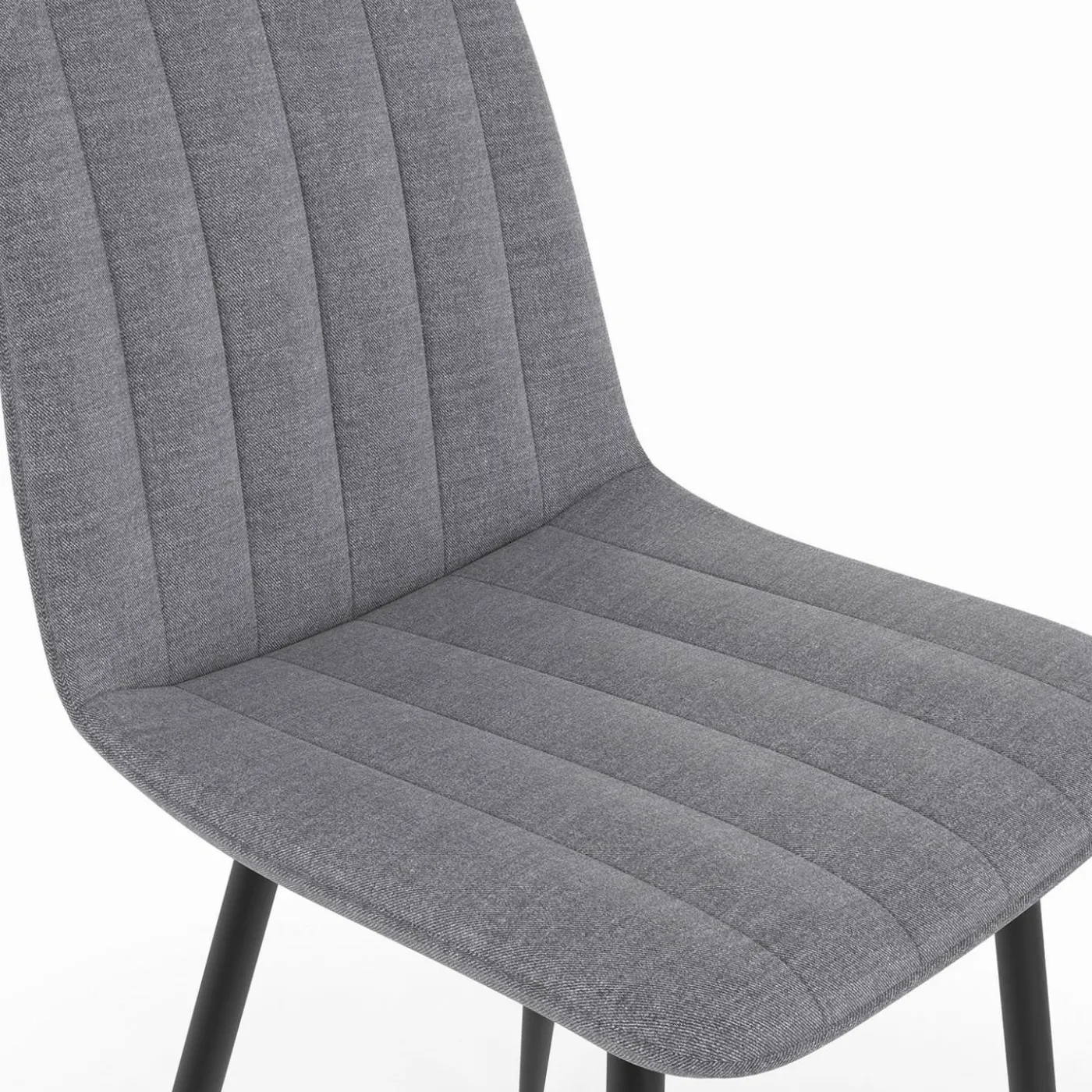 6 chaises en tissu gris clair