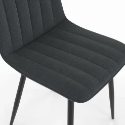 6 chaises en tissu gris foncé