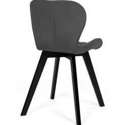 6 Chaises en velours gris foncé