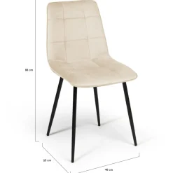 6 Chaises en velours mix color terracotta et beige