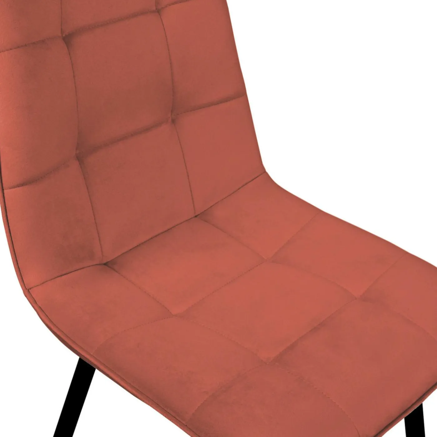 6 Chaises en velours mix color terracotta et beige