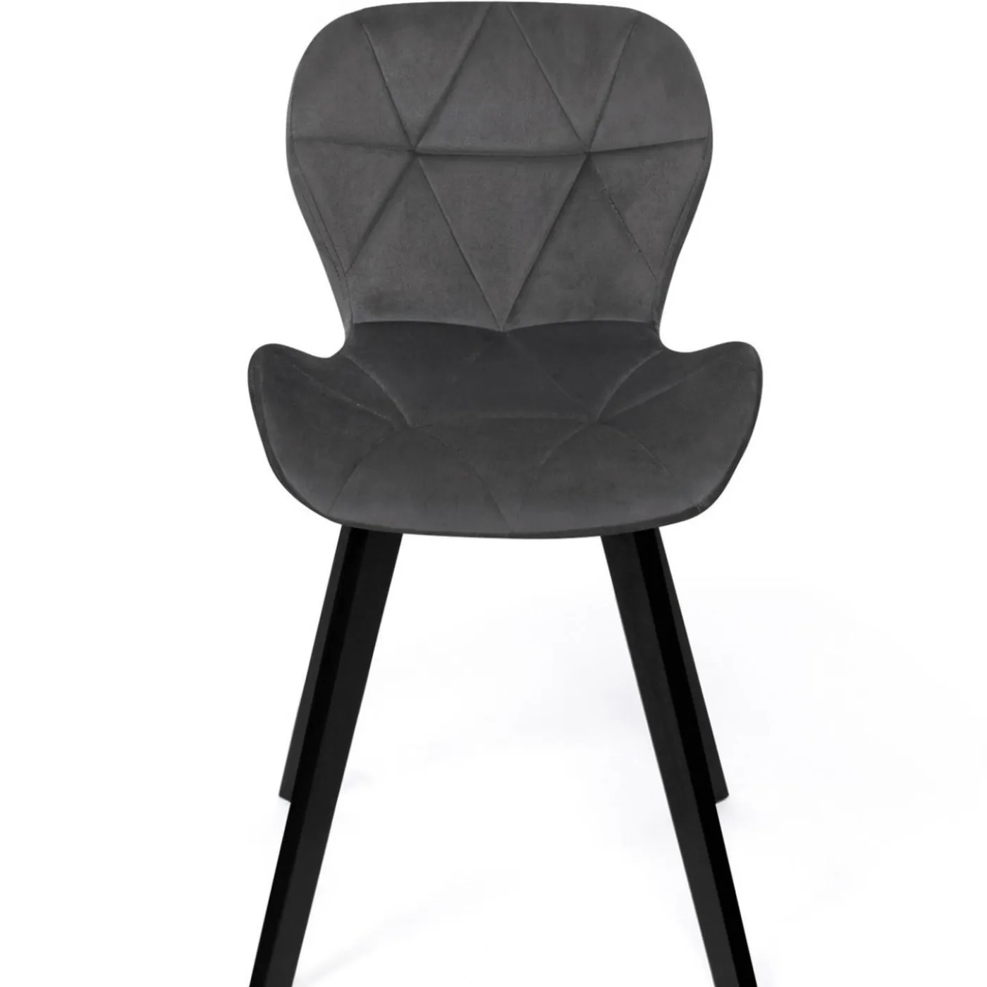 6 Chaises en velours mix color bleu, gris et jaune