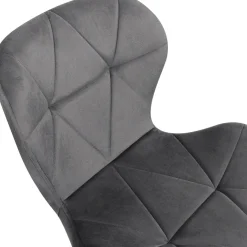 6 Chaises en velours mix color bleu, gris et jaune
