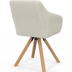 2 chaises pivotantes et fauteuils en velours beige