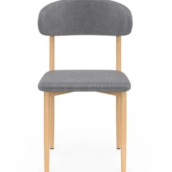 6 chaises scandinaves en tissu gris clair effet chiné