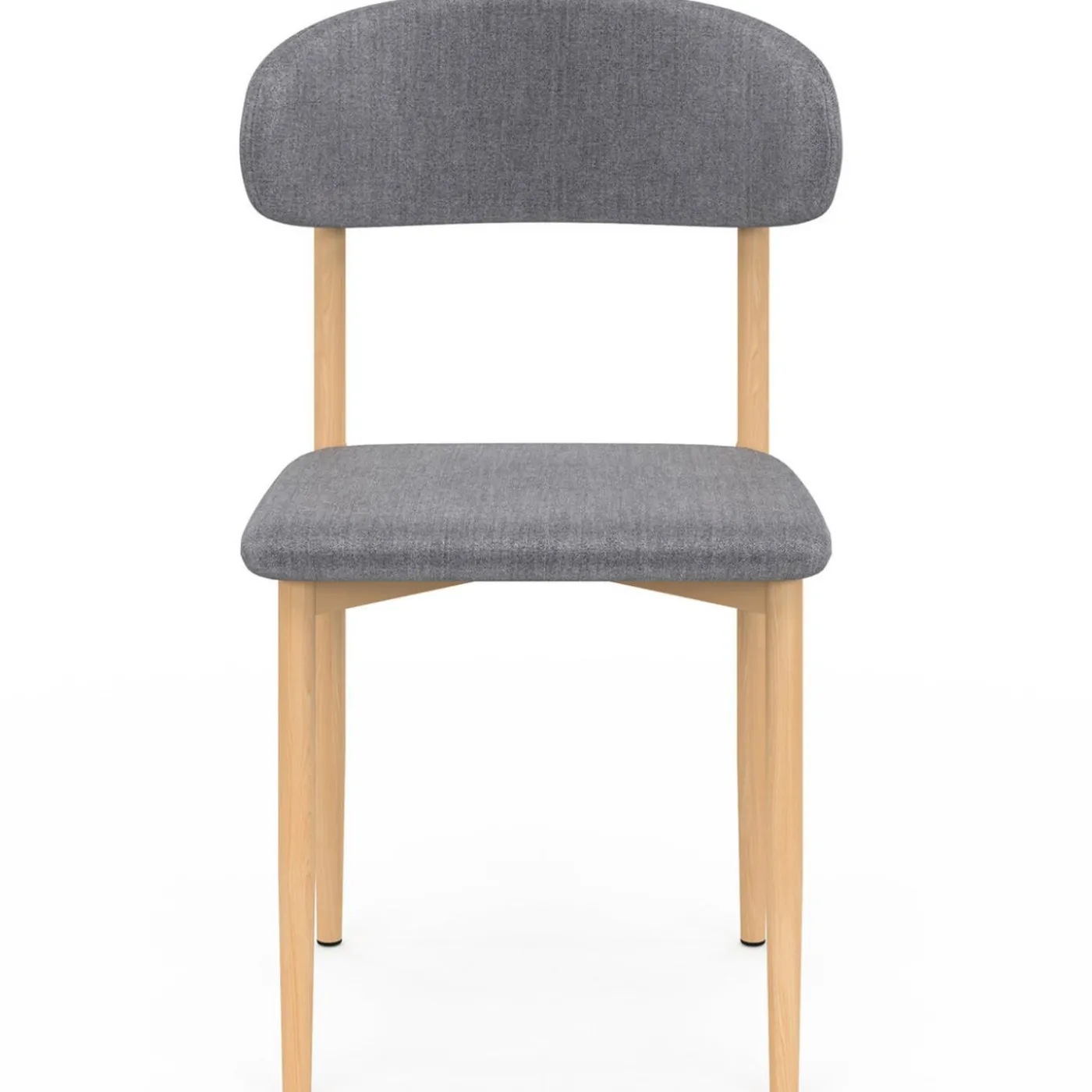6 chaises scandinaves en tissu gris clair effet chiné