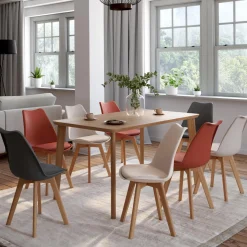 8 chaises scandinaves mix color