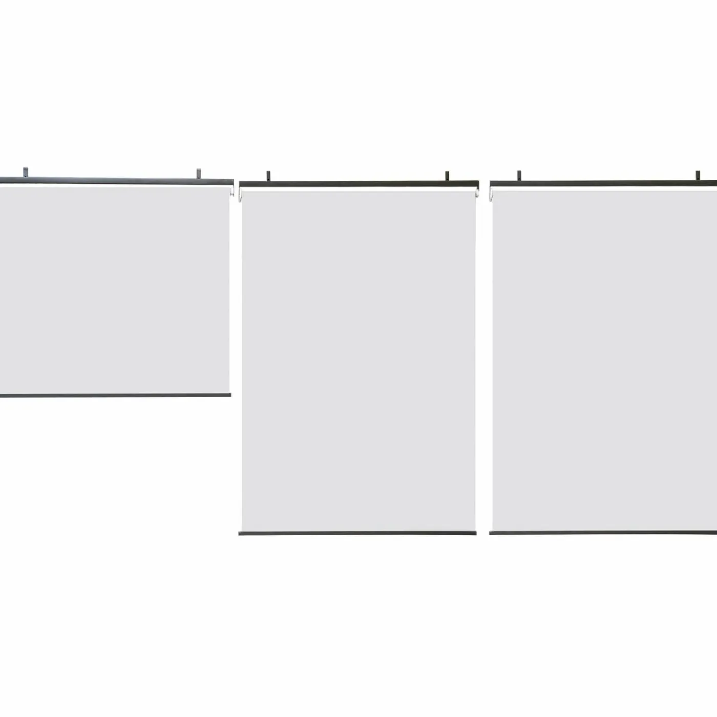3 stores enrouleurs blancs 225 cm pour pergola