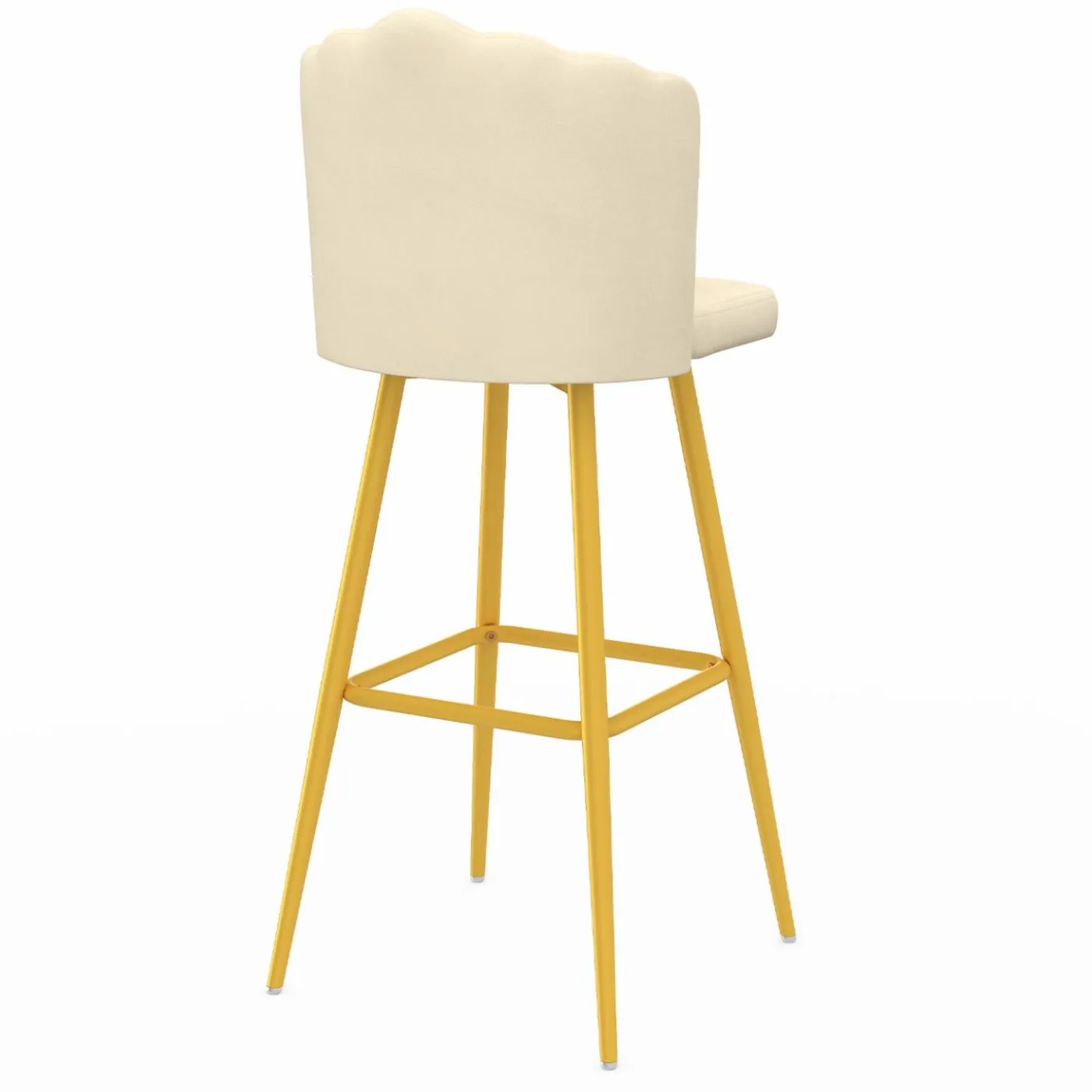 2 tabourets coquillages en velours crème