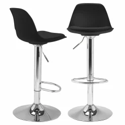 2 tabourets de bar design noir KARL