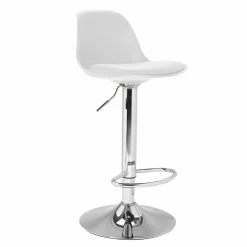 2 tabourets de bar design blanc KARL