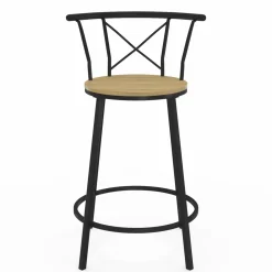 4 tabourets de bar industriel avec dossier arrondi