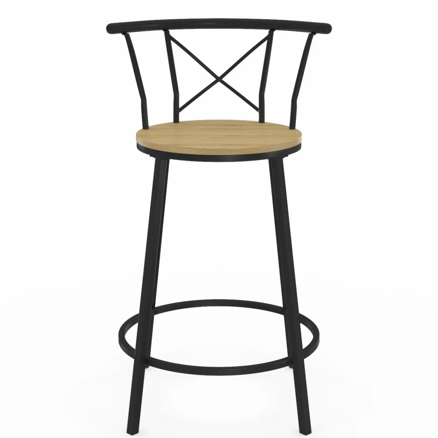 4 tabourets de bar industriel avec dossier arrondi
