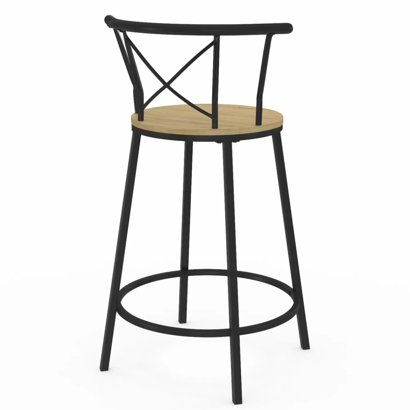 4 tabourets de bar industriel avec dossier arrondi