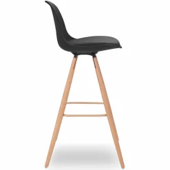4 Tabourets de bar scandinaves noirs SARA