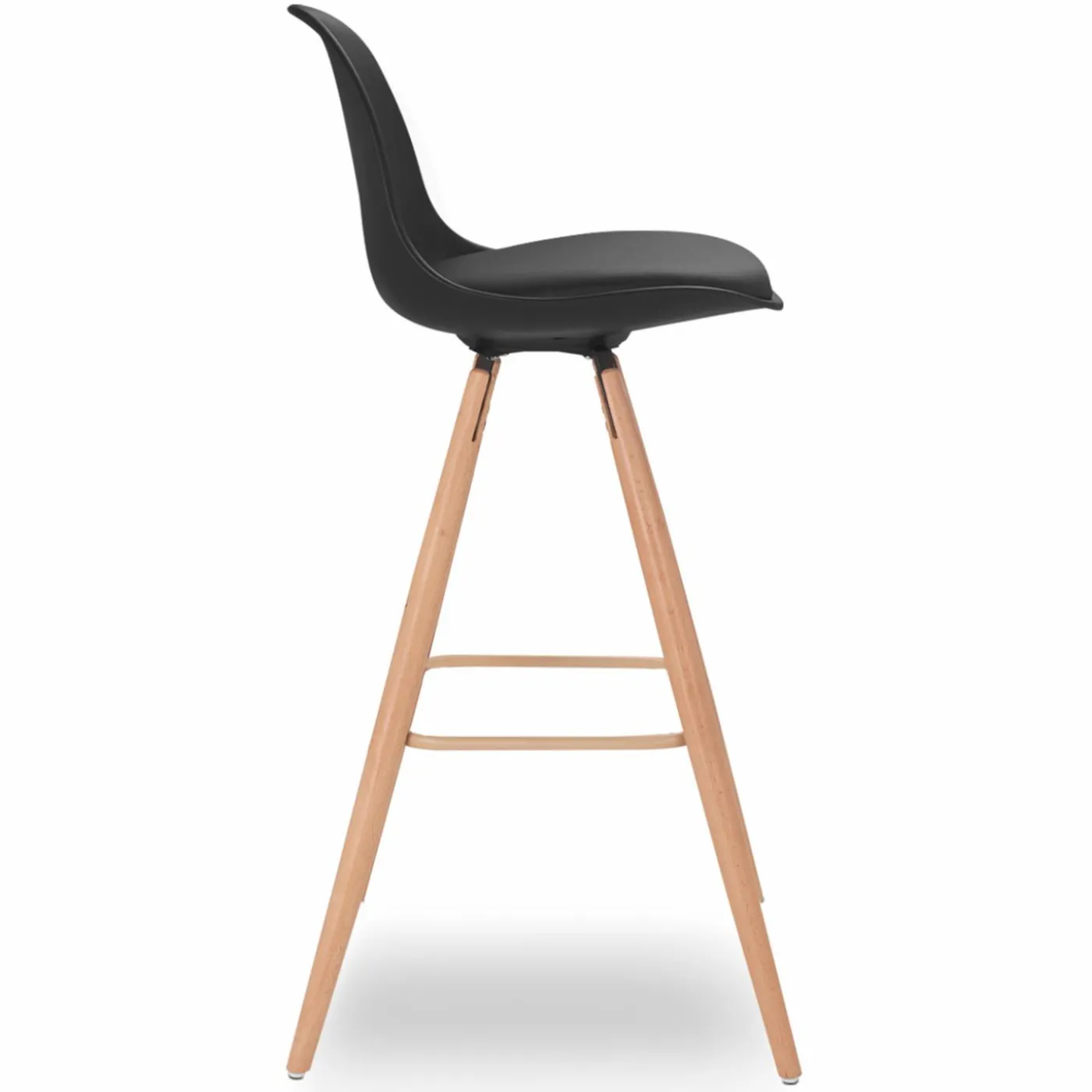 4 Tabourets de bar scandinaves noirs SARA