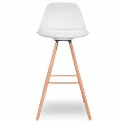 4 Tabourets de bar scandinave blanc SARA