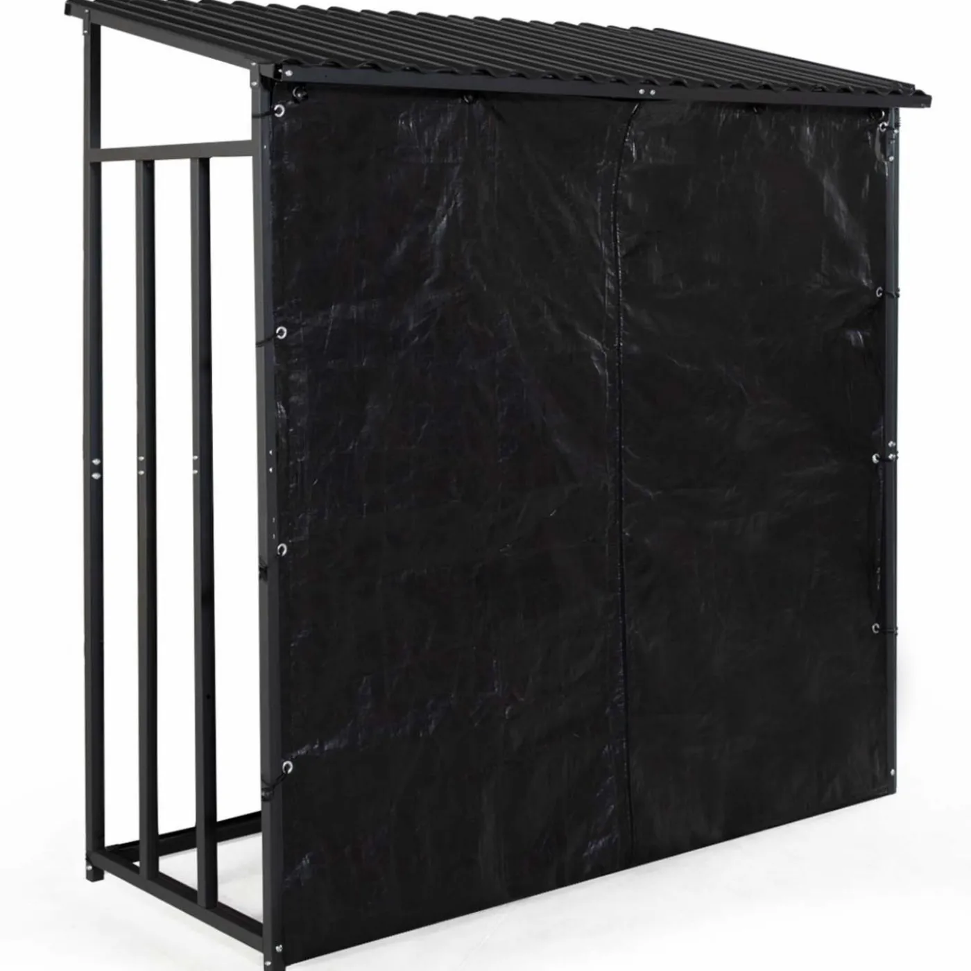 Abri bûches extérieur avec housse de protection