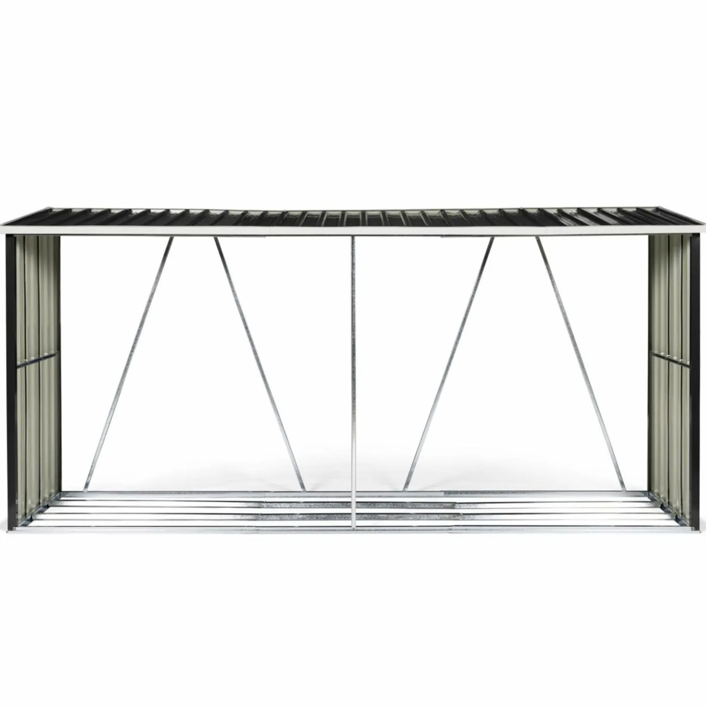 Abri bois de chauffage 4 m³ en acier galvanisé
