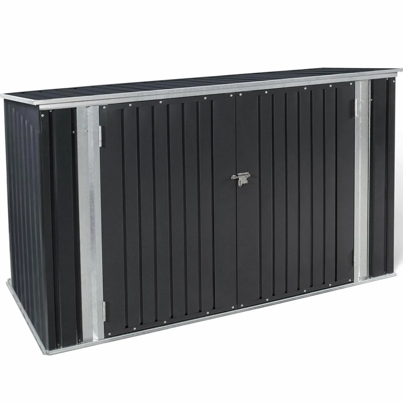 Abri de jardin acier galvanisé gris 2,2 m²