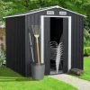 Abri de jardin gris en acier galvanisé