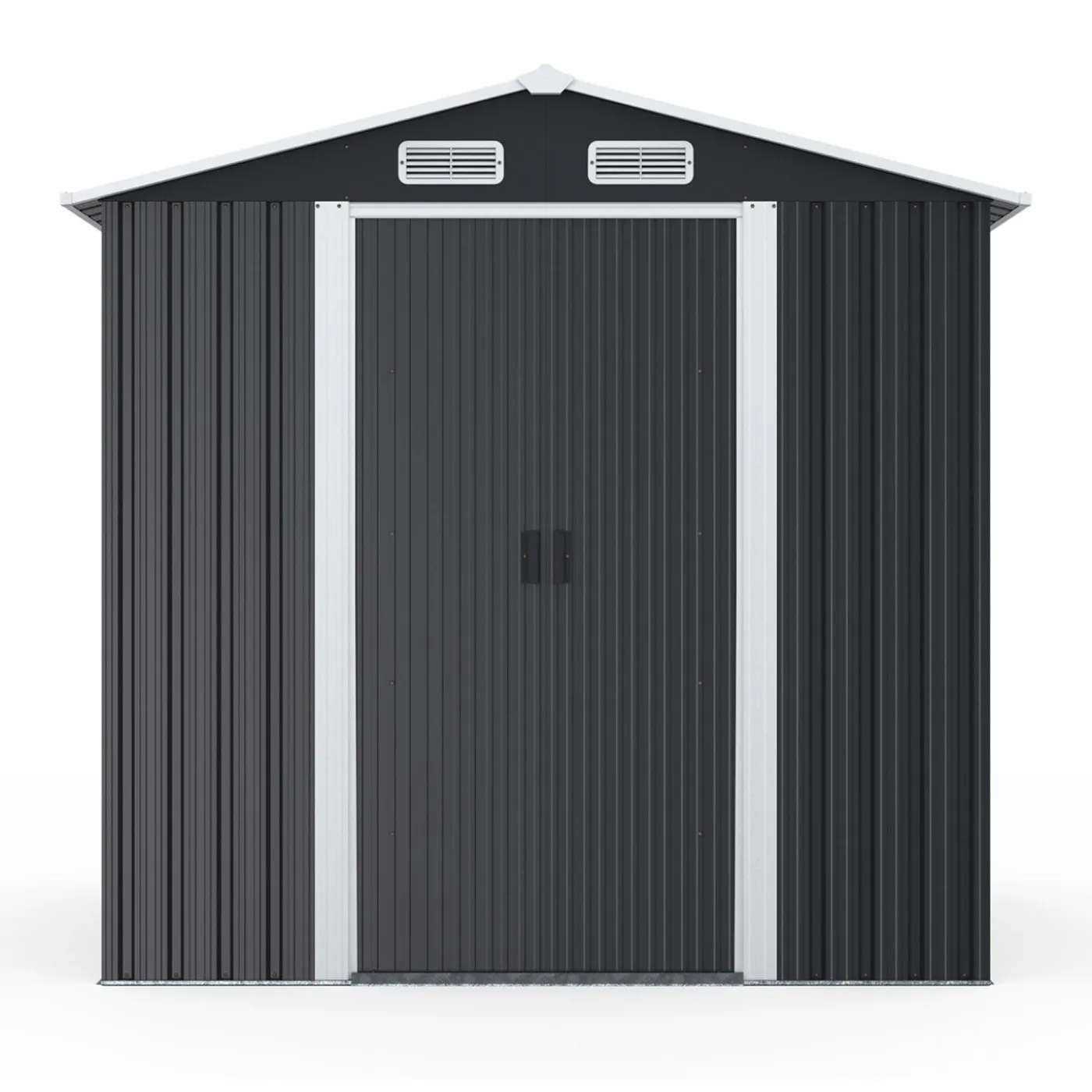 Abri de jardin gris en acier galvanisé