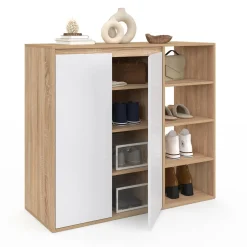 Armoire à chaussures 12 paires 2 portes et 4 étagères