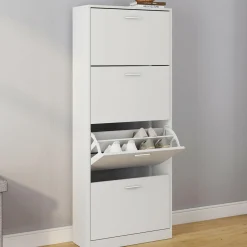 Armoire à chaussures 4 portes blanche