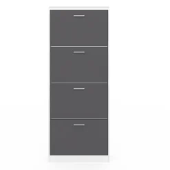 Armoire à chaussures 4 portes grises