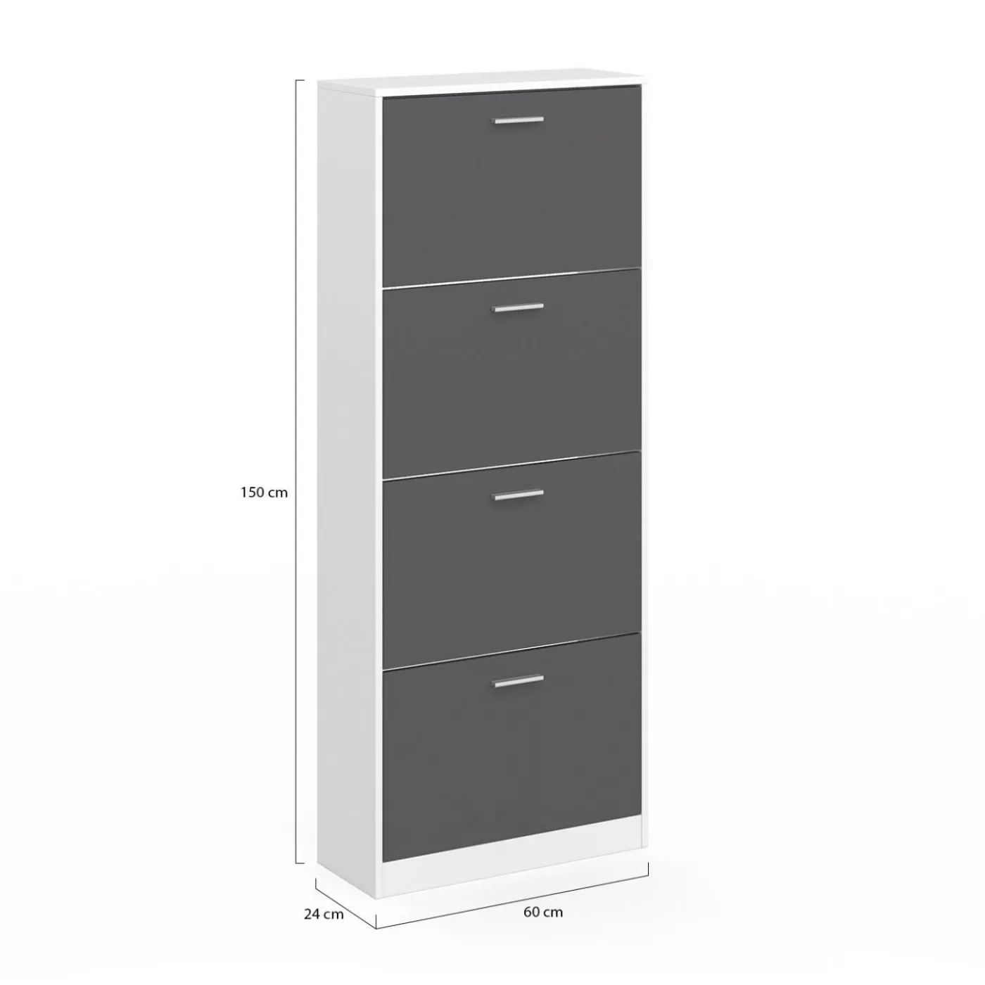 Armoire à chaussures 4 portes grises