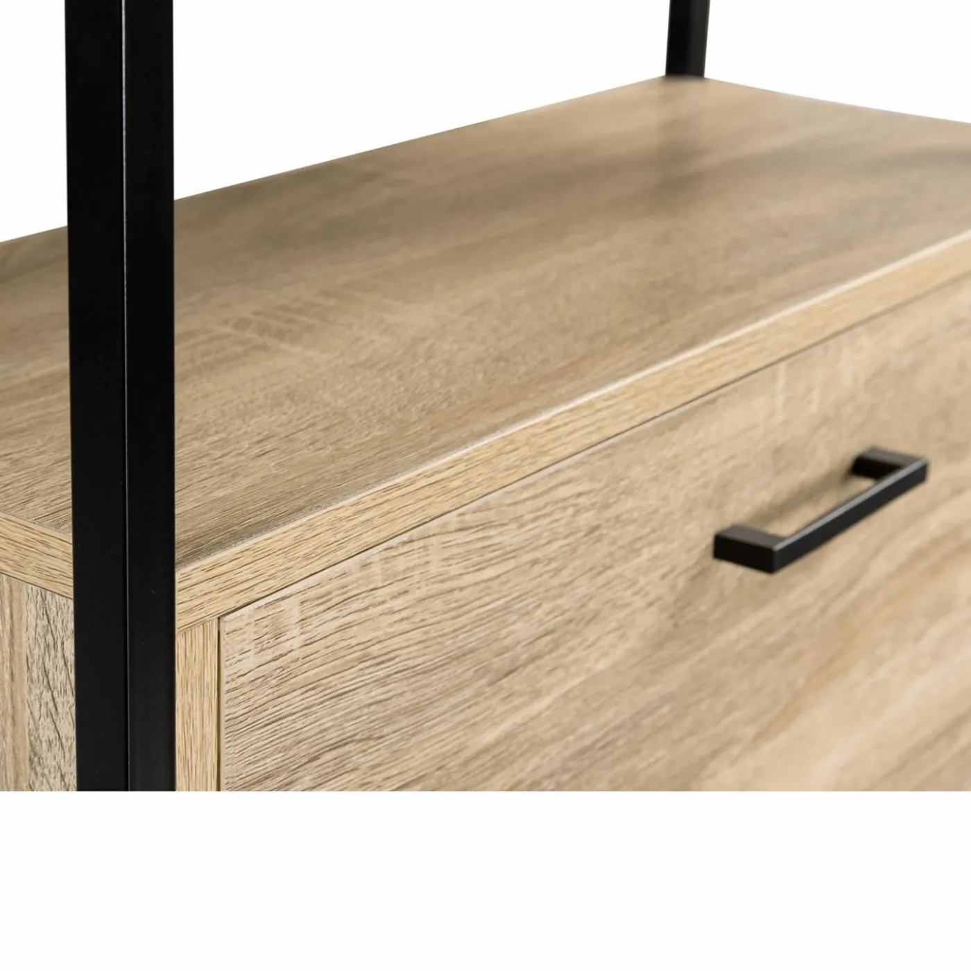 Armoire à chaussures avec étagère bois et métal