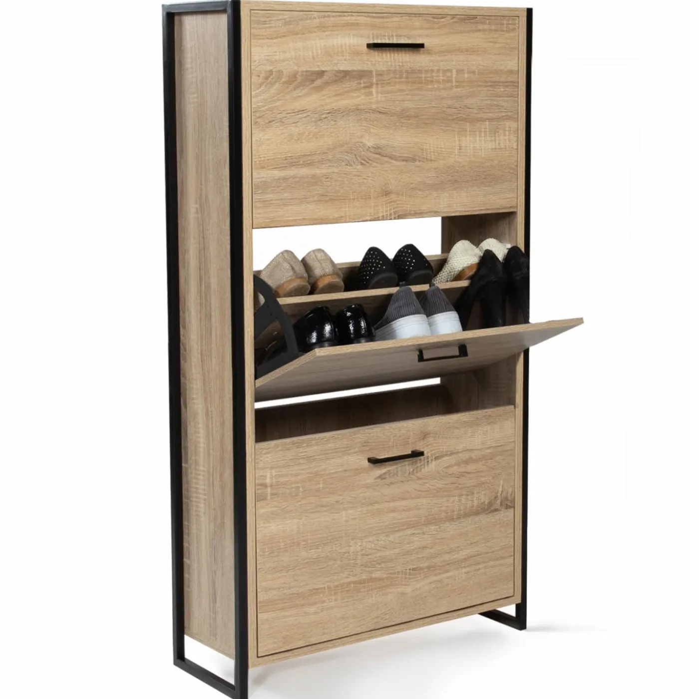Armoire à chaussures bois et métal