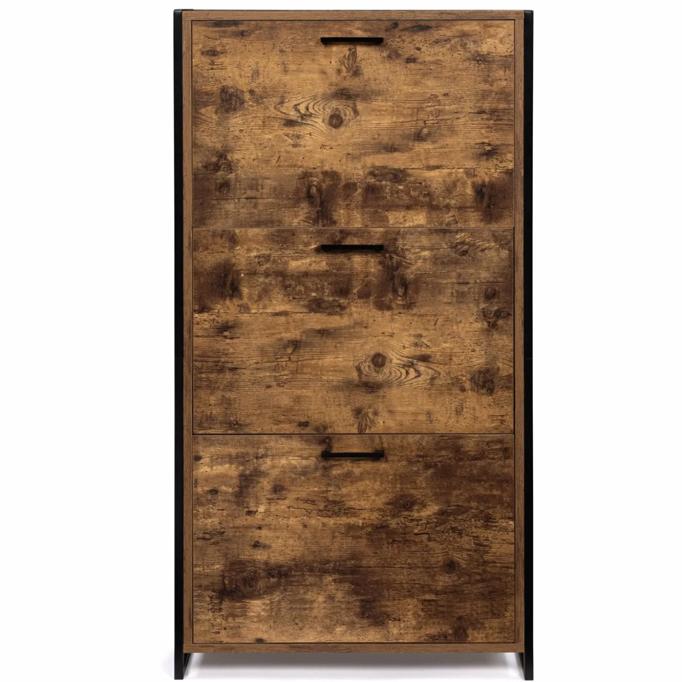 Armoire à chaussures industrielle 3 portes effet vieilli