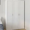 Armoire 3 portes blanche penderie et rangement 120 cm