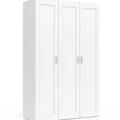 Armoire 3 portes blanche penderie et rangement 120 cm