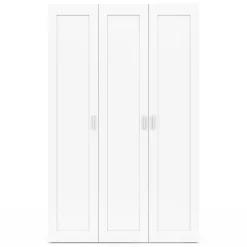 Armoire 3 portes blanche penderie et rangement 120 cm
