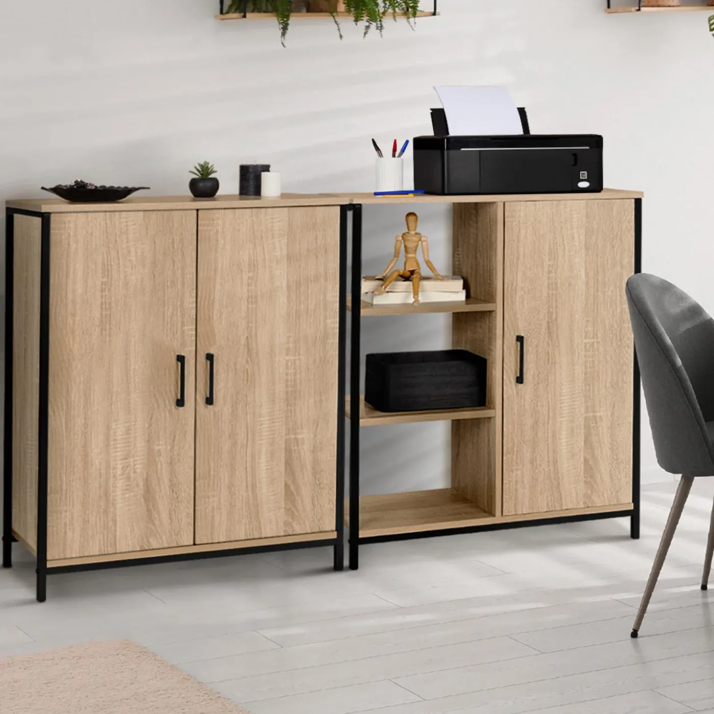 Armoire basse industrielle 2 portes
