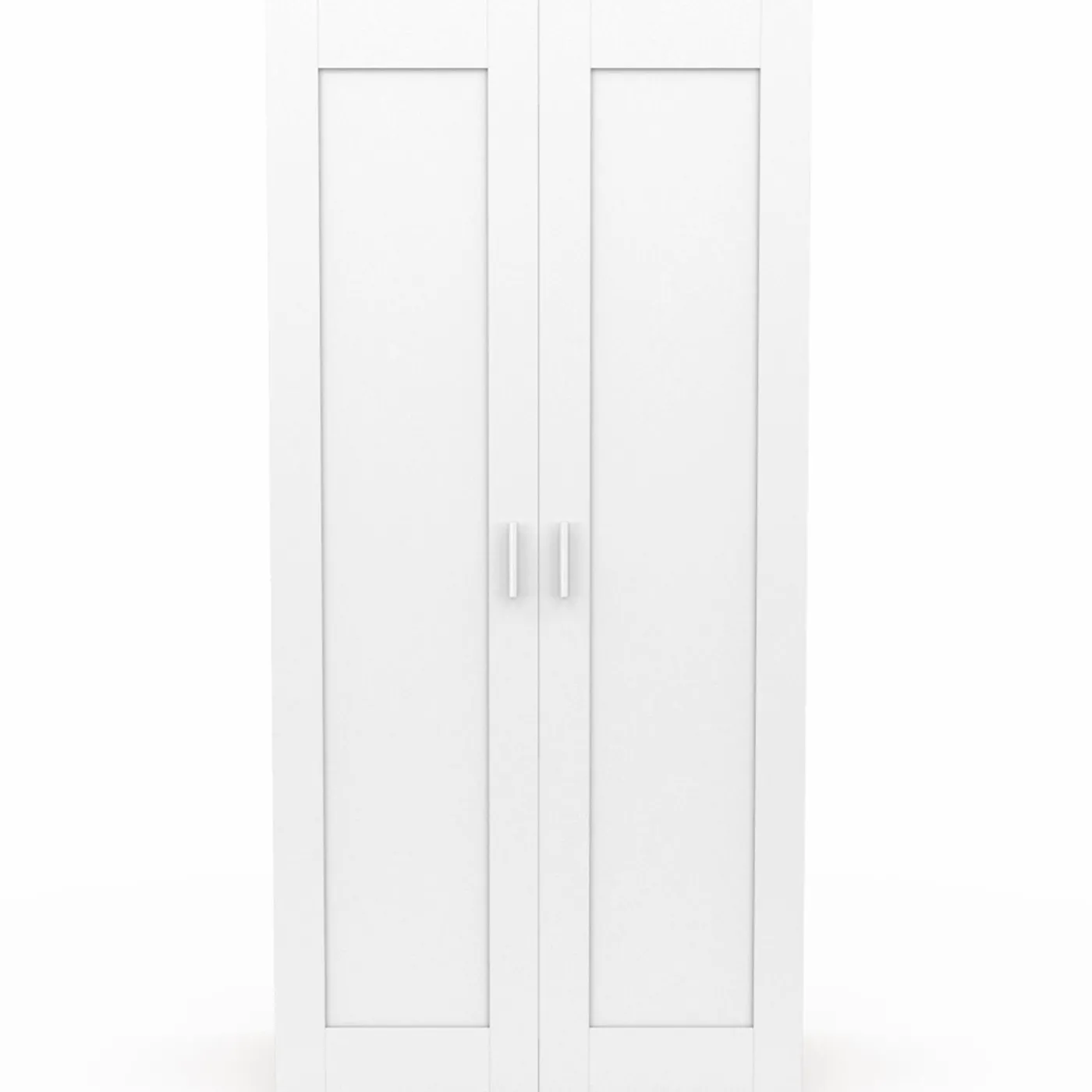 Armoire blanc et bois 2 portes et étagères