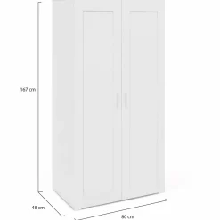 Armoire blanche 2 portes 80 cm