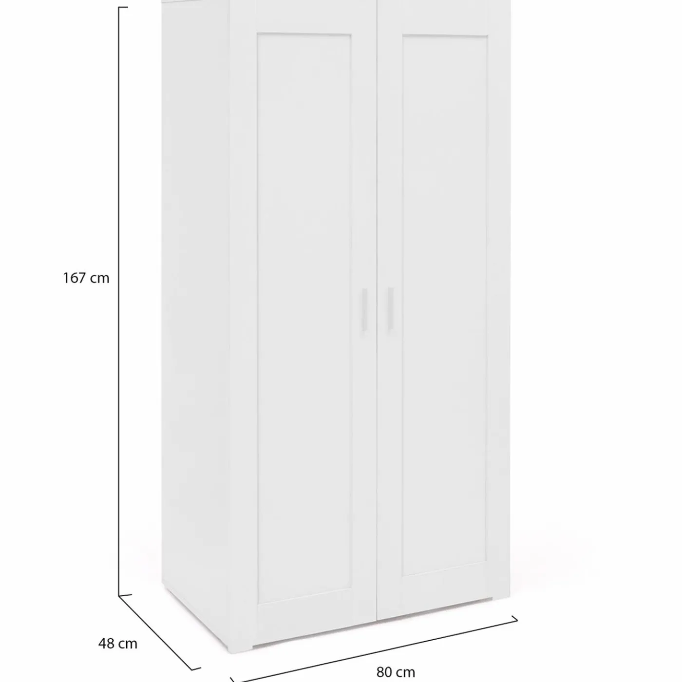 Armoire blanche 2 portes 80 cm