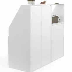 Armoire blanche sous pente 3 portes 1 niche