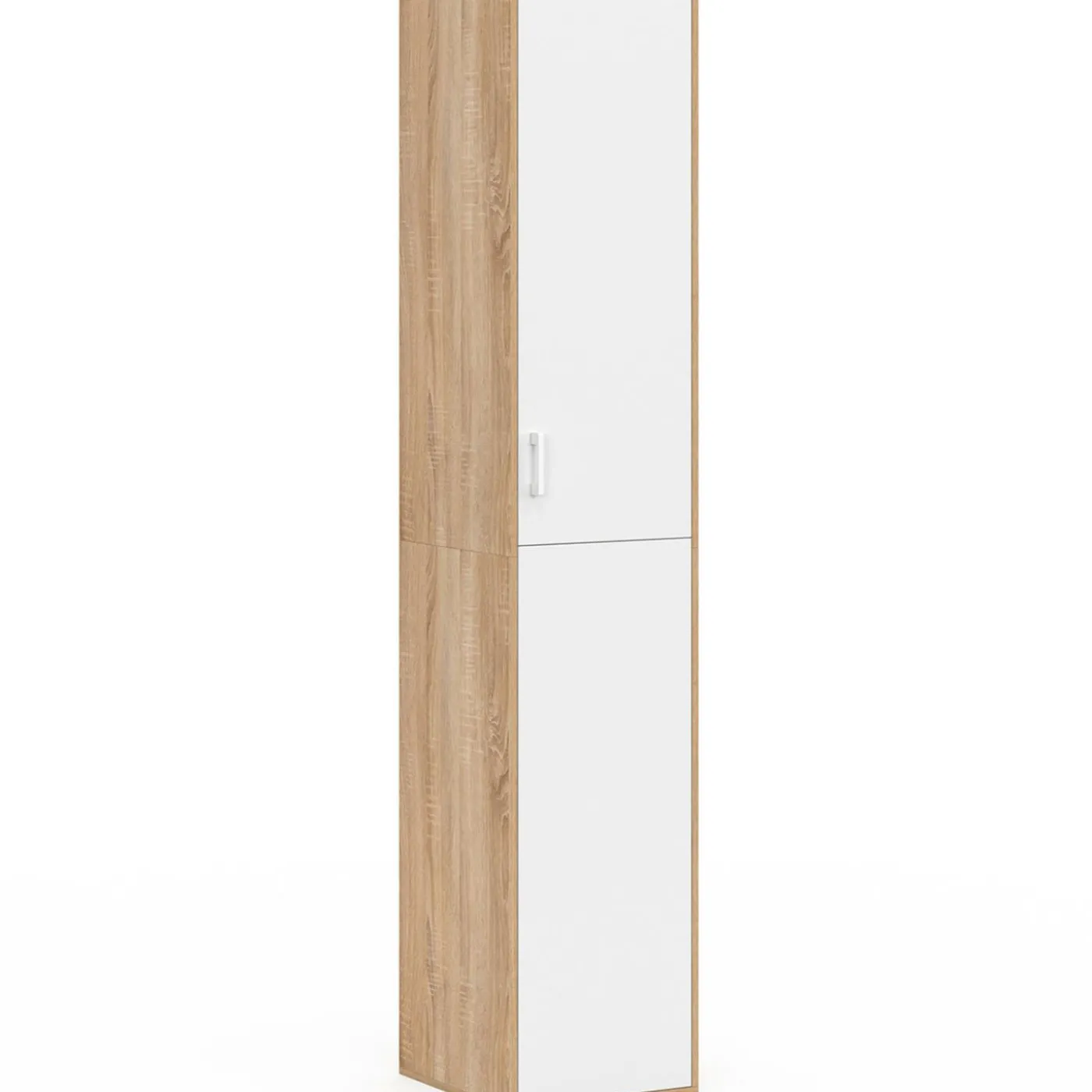 Armoire de bureau bois 180 cm multifonction 3 étagères 1 porte blanche