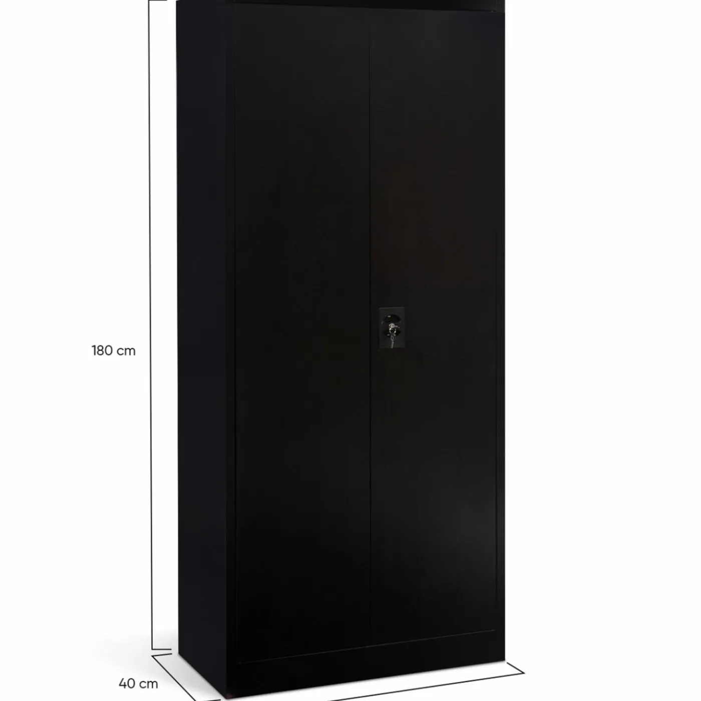 Armoire de bureau en métal noir 80x180 cm
